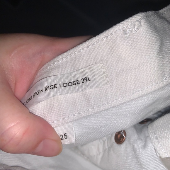 Denim Forum The Joni High Rise Loose White Jeans 29L 25 - Picture 5 of 16